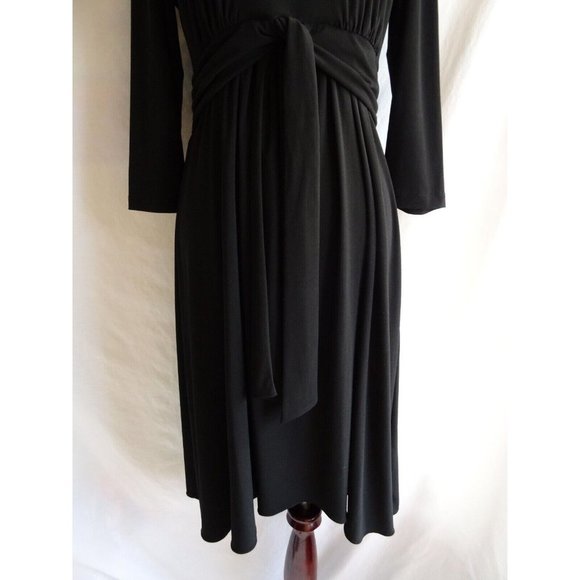 Chico's Tie Waist Jersey Knit Black Dress - Size 1 (Med / 8) - Picture 3 of 11